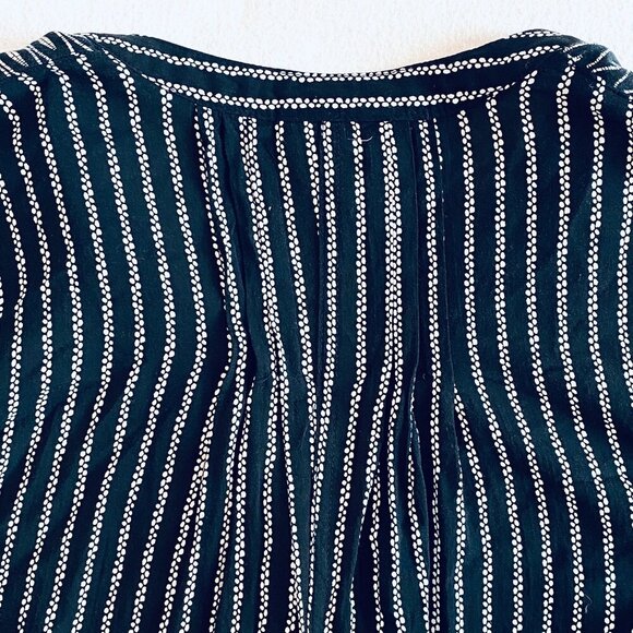 Anthropologie Maeve Calia black & white tunic top Womens 2 petite feminine flowy - Picture 8 of 13